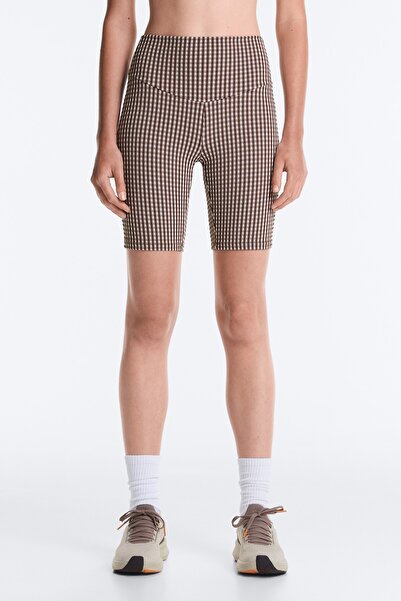 Oysho Comfortlux high-rise 20cm gingham biker leggings