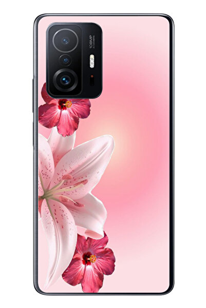 Le Balvo Xiaomi Mi 11 T-11 T Pro Uyumlu Tematik Çiçek Baskılı Silikon Kılıf