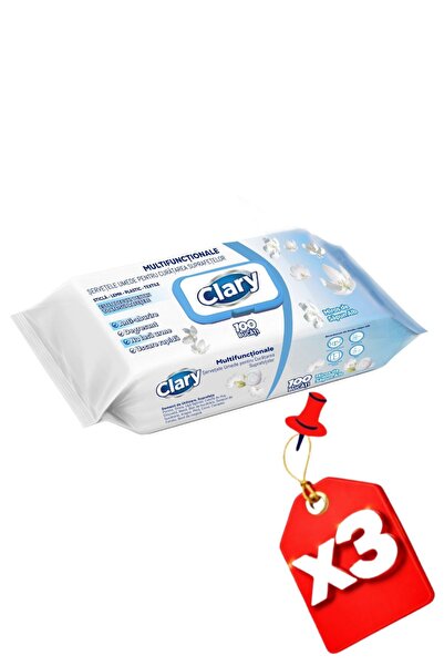 clary Șervețele umede pentru curățarea suprafețelor - Săpun alb 100 buc x3