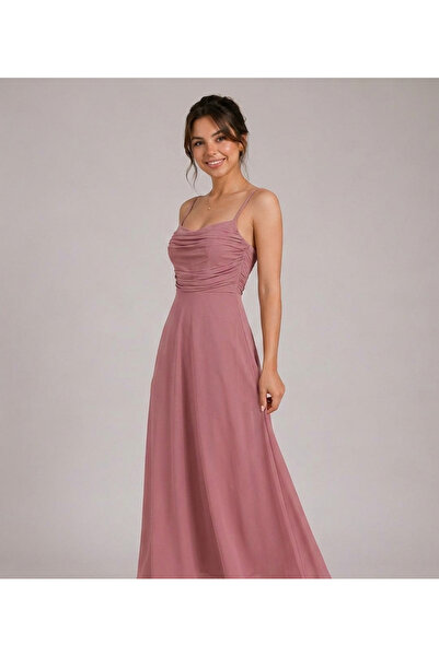 BLOUSE Drapeli Göğüs Detaylı Akışkan Elbise