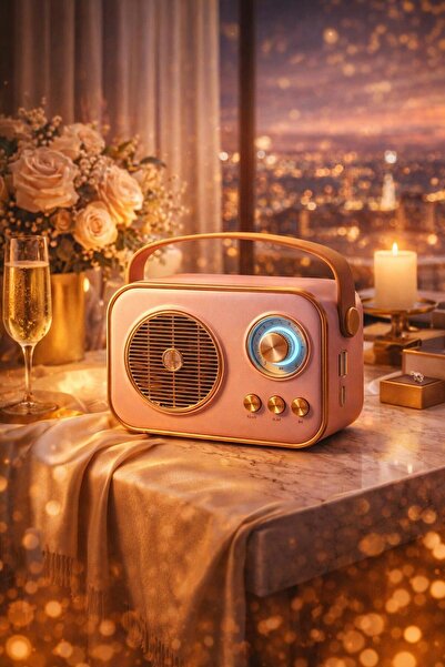 asmince Nostaljik Radyo-Bluetooth-Sd-USB girişli hopörler