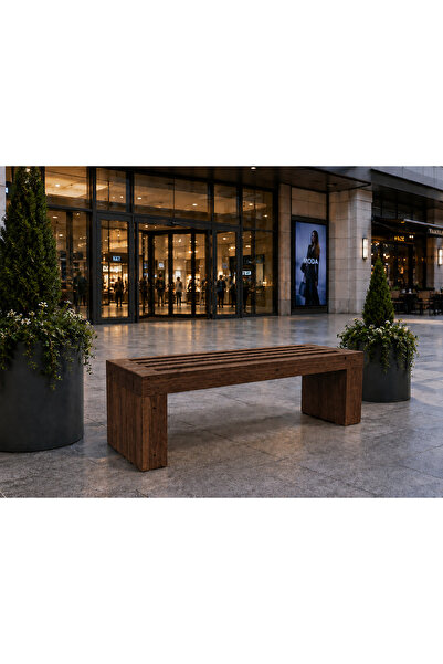 UMUTPARK MODERN AHŞAP GEÇMELİ OTURMA BENCH(Ceviz Renk).