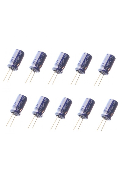 Rodevino 10Adet 100uF 16V Kondansatör 5x11mm Elektrolitik Kapasitör