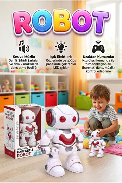 Tıfıl Toys Dans Eden Robot! 7 Fonksiyonlu Uzaktan Kumandalı Işıklı Sesli Müzi...