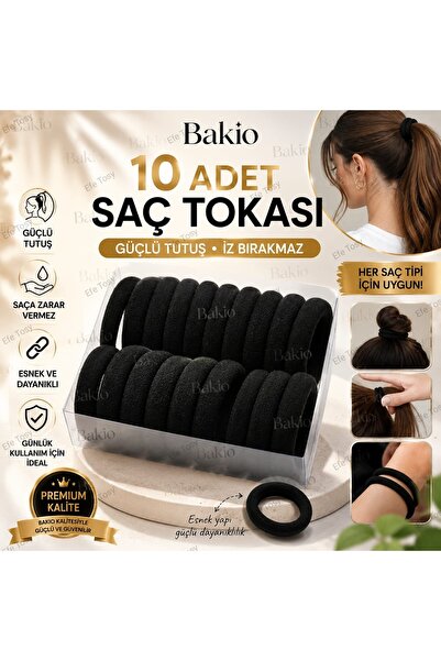 Efe Toys 10 Adet Yetişkin Siyah Lastik Toka Seti Büyük Boy 4cm Ultra Esnek Yu...