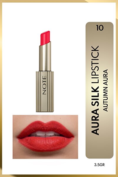 NOTE Aura Silk Lipstick Kremsi Yarı Parlak Ruj 10 Timeless Red - Kırmızı