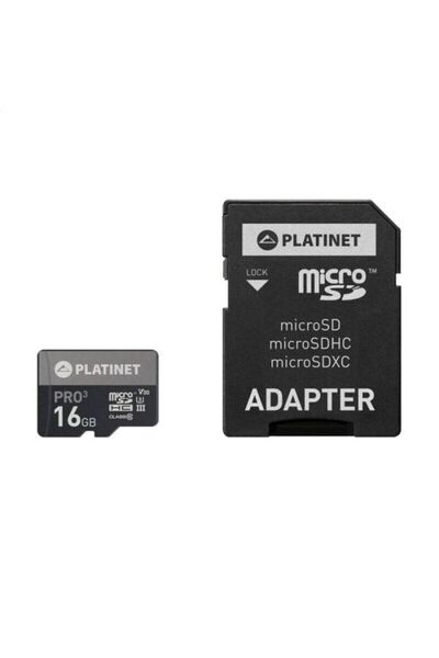 Platinet Card de memorie PLATINET, 16GB, microSD, clasa 10, cu adaptor
