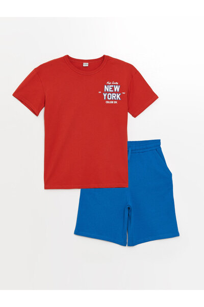 LC Waikiki Relaxed Fit Crew Neck Boys' T-Shirt and Shorts