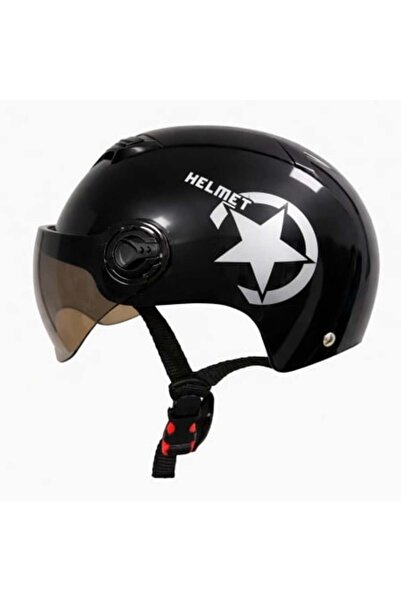 OEM Cască de protecție pentru scuter Negru Lucios