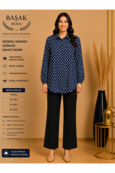 MK MODA BAŞAK BÜYÜK BEDEN PREMİUM MANGO GÖMLEK