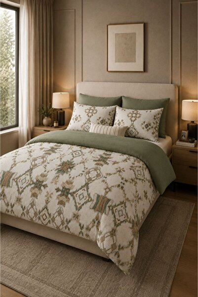 Sheri Home Lastikli Çarşaflı Nevresim Takımı Çift Kişilik Premium CottonETAMİ...