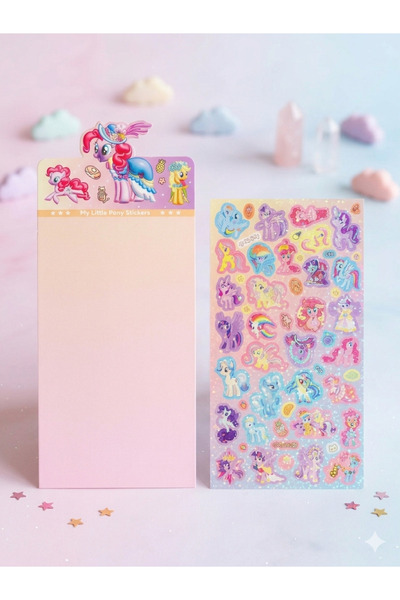 GLOWILLA My Little Pony Çocuk Sticker Seti Parıltılı Çıkartma Sayfası ve Figü...