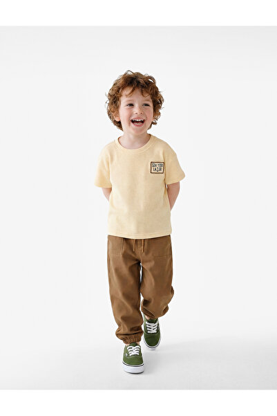 Koton Short Sleeve Crew Neck Embroidered Cotton Oversize T-Shirt