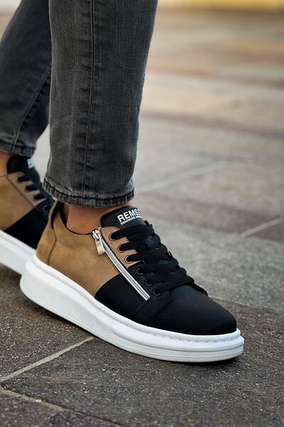 Lucy Shoes RS601 Pantofi casual pentru bărbați, cu șireturi și fermoar, din p...