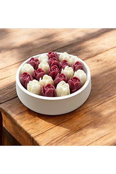 Lumera Candle Büyük taştozu kasede lale mum el yapımı kokulu dekoratif hediye...