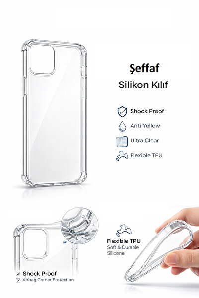 Samsung Galaxy A51 Uyumlu Şeffaf Silikon Telefon Kılıfı Esnek Darbe Koruyucu (1370)