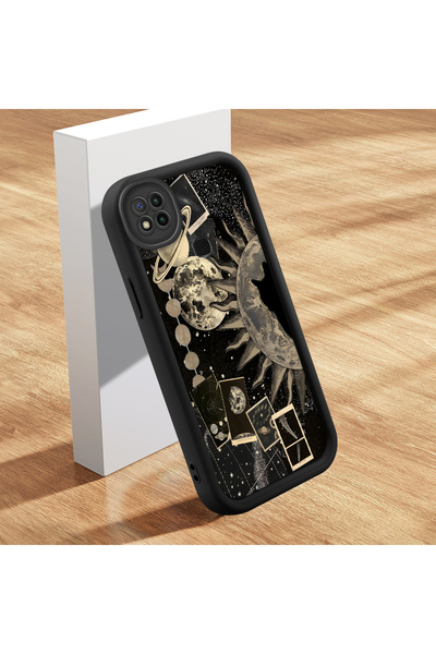 SLIMFELT Redmi 9C/10A Uyumlu Yüksek Kalite Güneş Ay Yıldız Desenli Kılıf, Has...