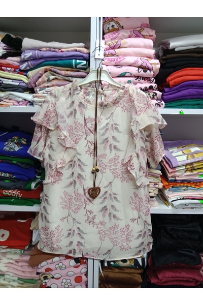 Butik Çocuk şifon kısa kollu bluz