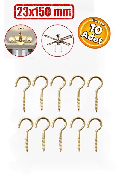 Piton PTN23150 Metal Vidalı Kanca 23x150 mm Avize Asma Kiti Açık Ağız (10 Adet)