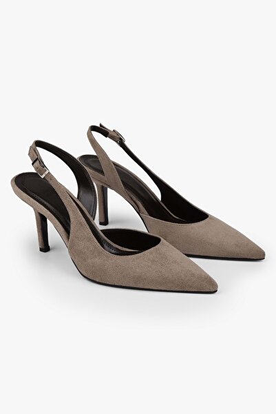 Shoeberry Women's Zenvia Mink Suede Stiletto