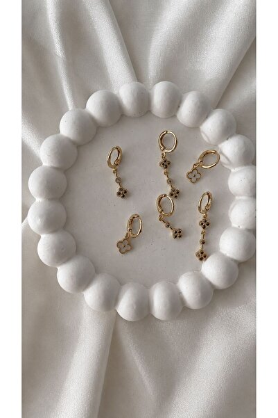 GONESSA Xuping Yonca Tasarımlı 6lı Gold Küpe