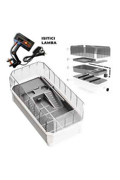 Nubios ILKESHOP Filtreli + Isıtma Lambalı Kaplumbağa Bahçesi (213158) Beyaz 6...