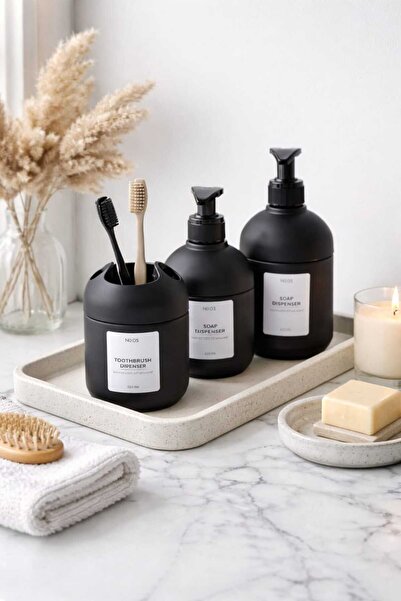Paşabahçe 3-Piece Bathroom Set: 2 Soap Dishes, 1 Toothbrush Holder