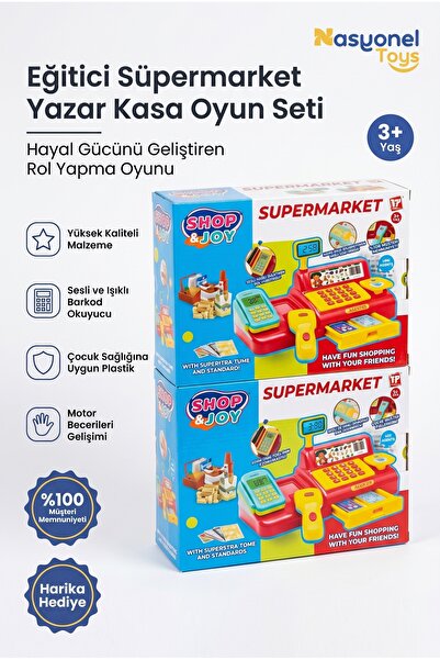 NASYONEL TOYS Shop & Toy Süpermarket Yazar Kasa Oyuncak Seti Çocuklar İçin Eğ...