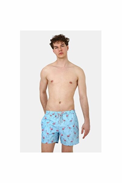 John Frank All over Printed Men's Swim Shorts Jfsssw43-Flamingo Blue