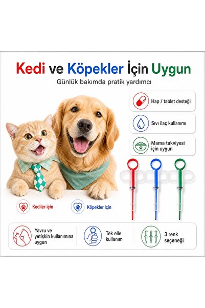 SARFEX Kedi Köpek Hap Yutturma Aparatı, Sıvı İlaç Su ve Mama Verme Şırıngası