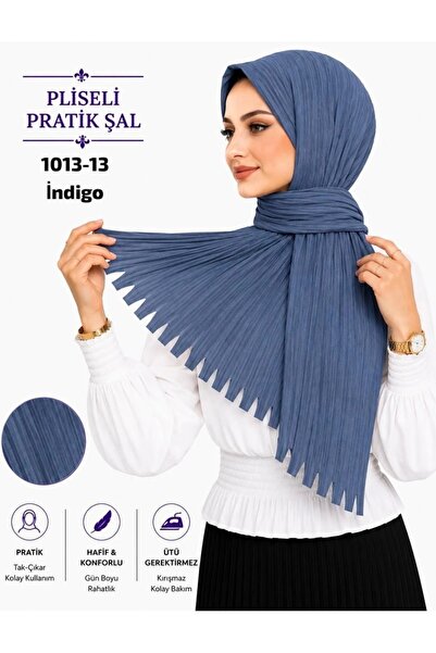 Butik Piliseli Pratik Şal Yüzde 90 Polyester Yüzde 10 Likra