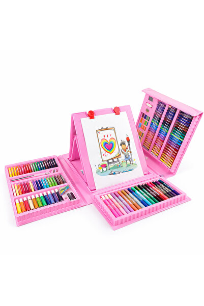 PinkBlue Пълен комплект за рисуване и оцветяване за деца PinkBlue, 208 части,...