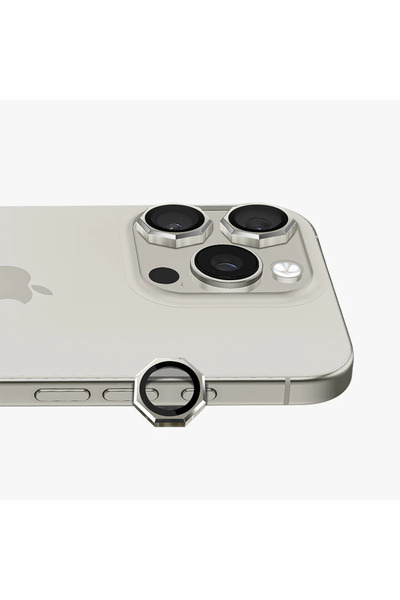 CaseHub iPhone 16 Pro / 16 Pro Max Safir Kamera Koruyucu Premium Sekizgen Tasarım Takma ve Çıkarma Aparatlı