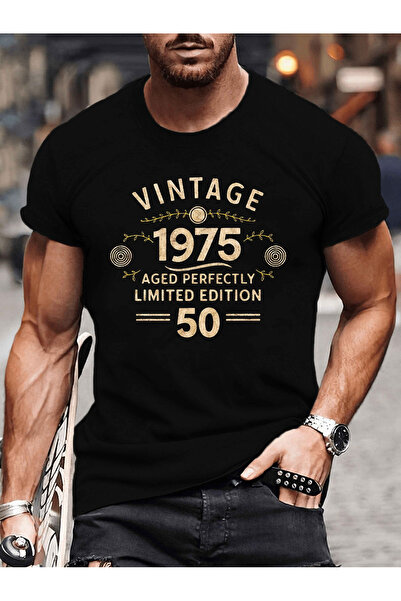 yiou trendy clothing تي شيرت رجالي أزرق ملكي بتصميم ريترو إصدار محدود 1975