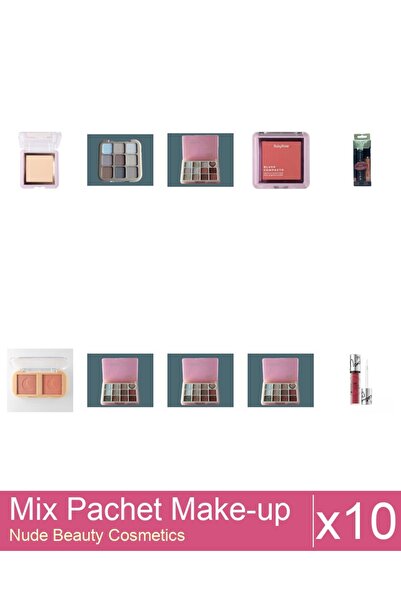 Makeup Set Mix 10 produse Palete Makeup: Ruj lichid mat, Hypoallergenic By Ma...