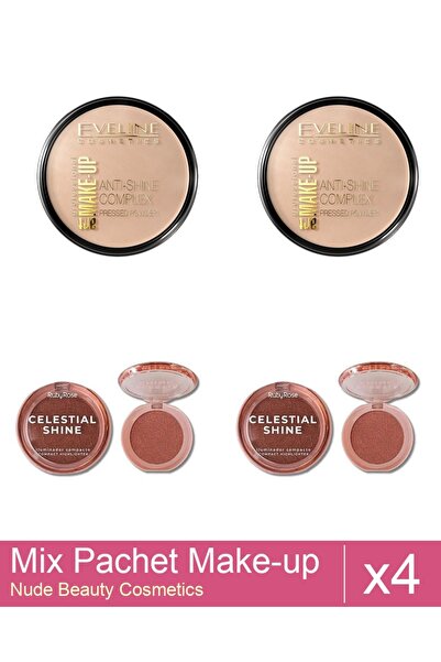 Makeup Set Mix 4 products Makeup Palettes: Compact Powder, Eveline Cosmetics,...