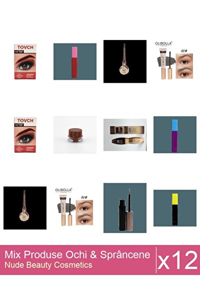 Makeup Set Mix 12 produse Rimel Sprancene: Tus / Lipici magnetic, negru, Rime...