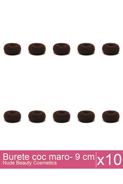 Makeup Set of 10x Brown bun sponge - 9 cm diameter