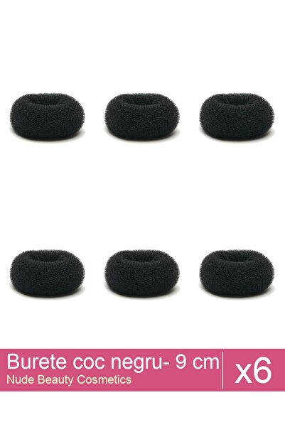 Makeup Set of 6 black bun sponges - 9 cm diameter