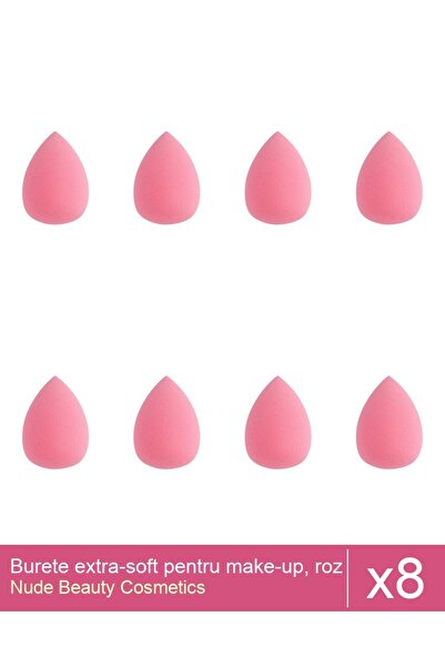 Makeup Set of 8 extra-soft makeup sponges, pink