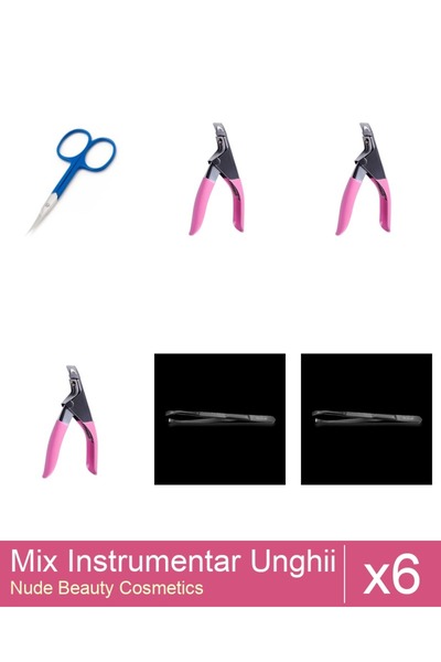 Makeup Set Mix 6 produse Forfecute: Penseta profesionala neagra subtire - One...