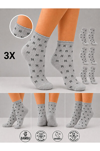 Bilal Çınar Tekstil Women's Bamboo Half-Toe Seamless Ribbed Washable Socks 3-...