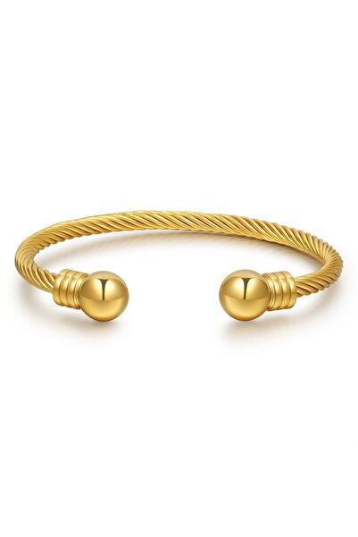 Choice1 Gold Color Yupsk Titanium Steel Charm Ball Open Cuff Bangle For Women...