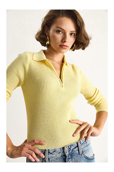 LC Waikiki Nevavm Women's Zippered Sweater with a Difference
