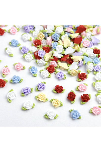 Choice3 30PCS 30Pcs Colorful Luminous Resin Rose Nail Art Decorations 3D Swee...