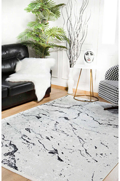 halinet Halı.Net White Modern Washable Non-Slip Living Room Carpet Haln-Hln1023