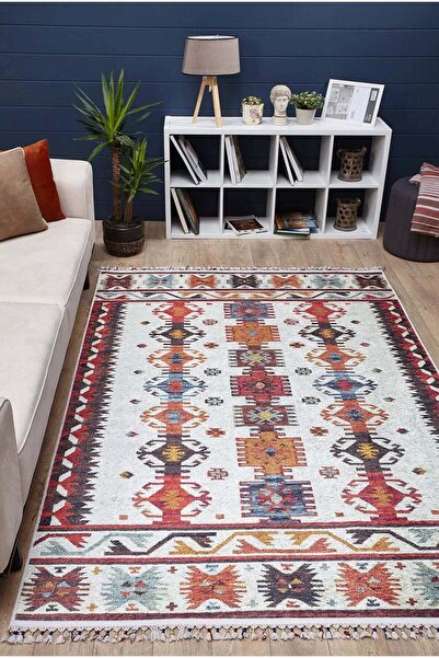 halinet Halı.Net Red Modern Washable Non-Slip Living Room Carpet Haln-Hln5000