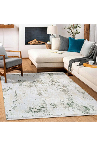 halinet Halı.Net Cream Modern Washable Non-Slip Living Room Carpet Cr-Karen-6...