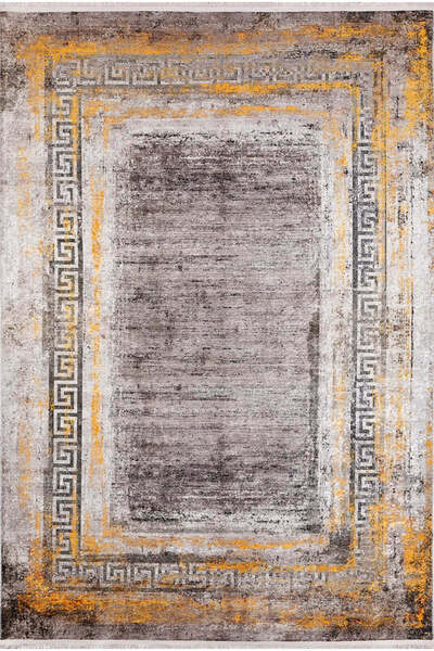 halinet Halı.Net Anthracite Modern Washable Non-Slip Living Room Carpet Haln-...