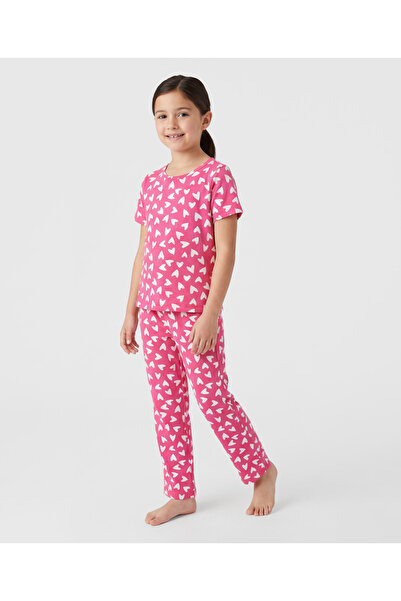 Pine kids Single Jersey Knit Half Sleeves Co-ords Night Suit with Heart Print...
